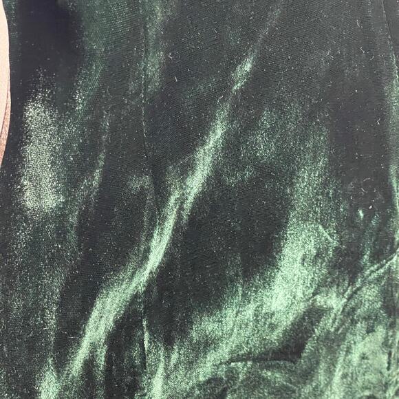 Vintage 80s 90s Donna Ricco Emerald Green Velvet Midi Dress Tie Waist Women's 8 - Picture 10 of 15